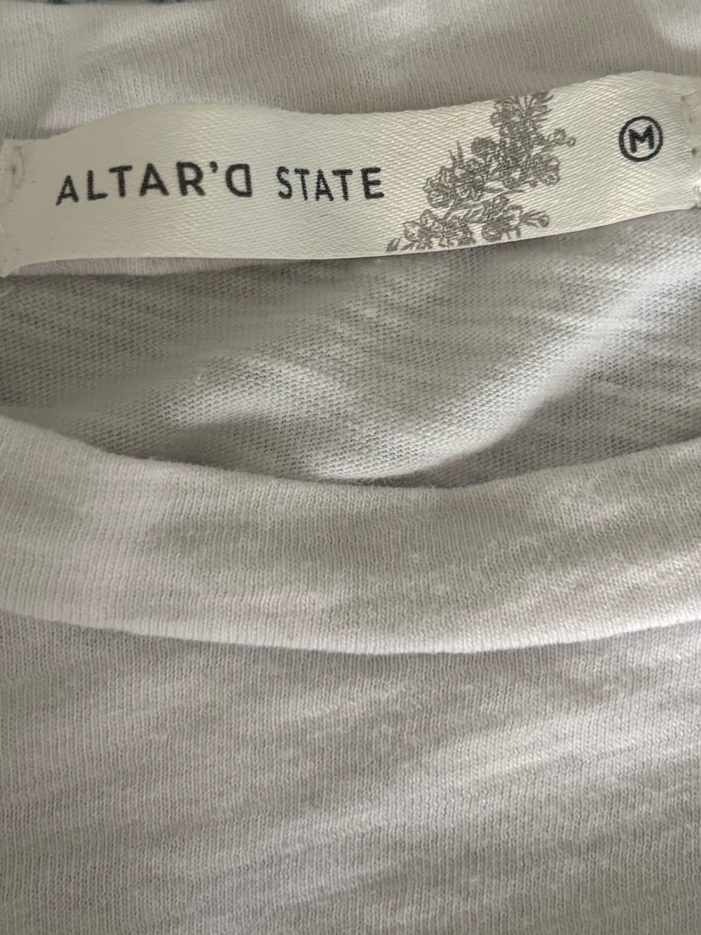 Altar'd State Vintage White Short Sleeve Tee with Small Clock Graphic - Picture 2 of 7